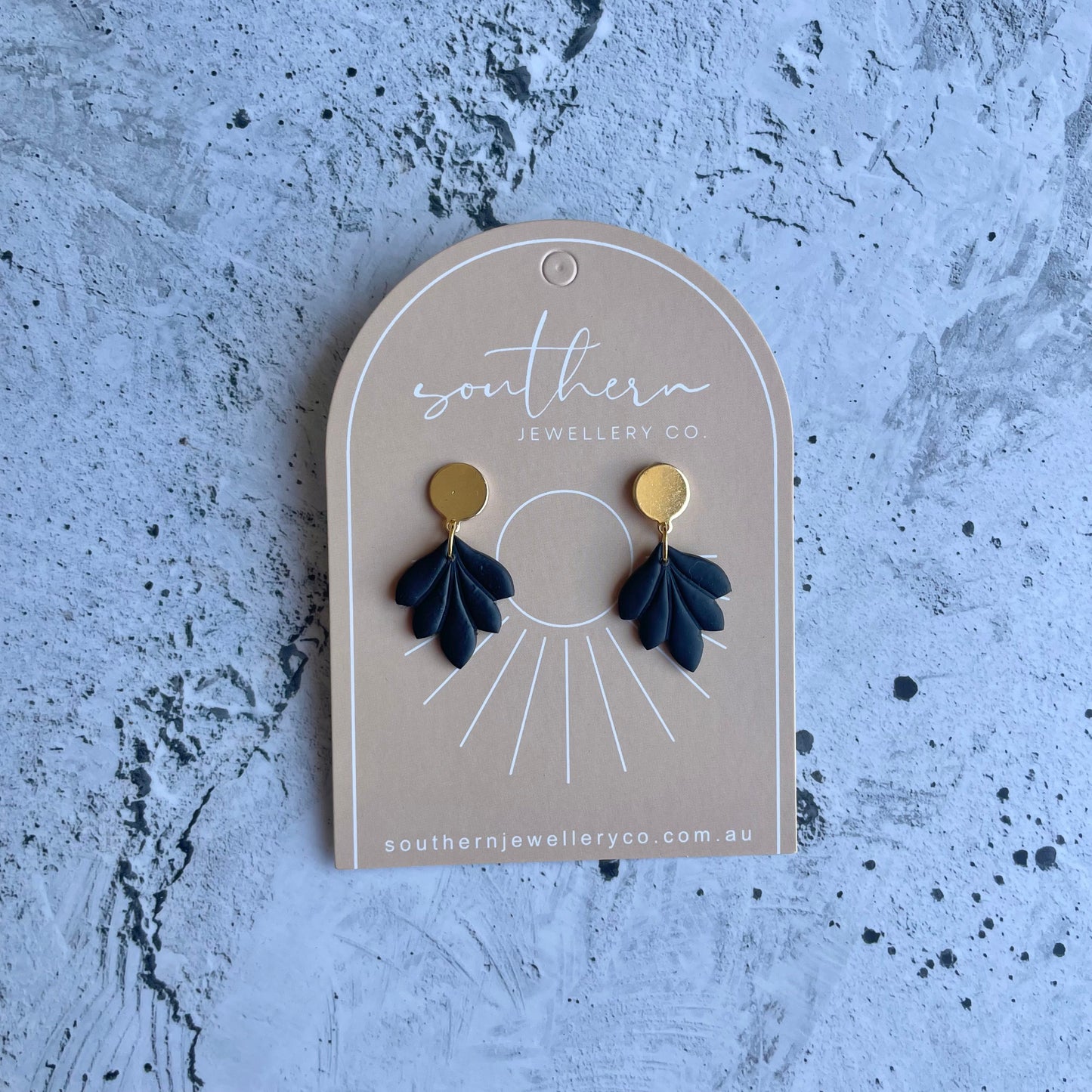 Cassie Black Earrings-Earrings-Southern Jewewellery Co.-Southern Goods Co.
