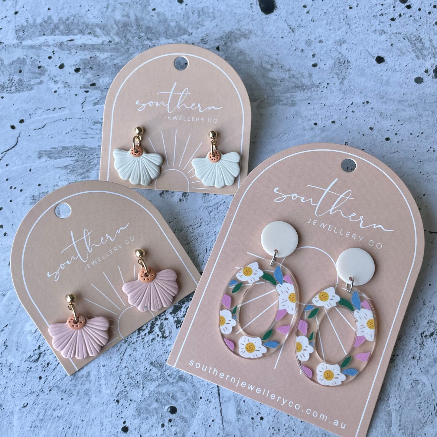 Dainty Cream Daisy Studs-Earrings-Southern Jewewellery Co.-Southern Goods Co.