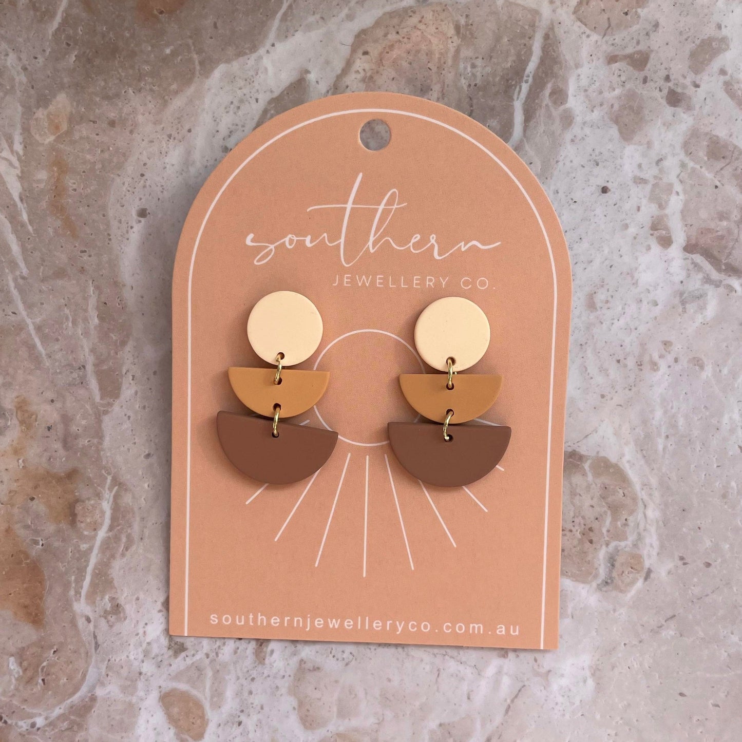 Kingston Tan Earrings-Earrings-Southern Jewewellery Co.-Southern Goods Co.