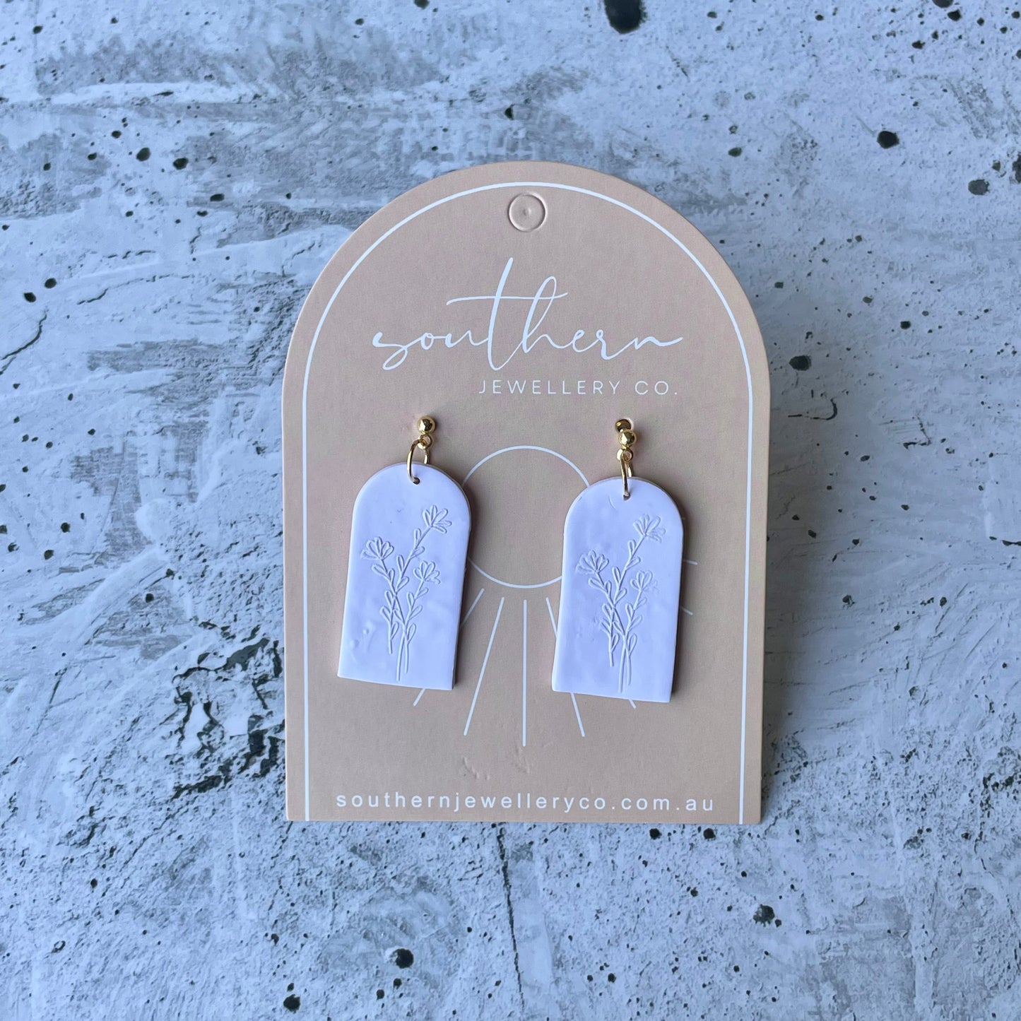 Lavender Imprint Earrings-Earrings-Southern Jewewellery Co.-Southern Goods Co.