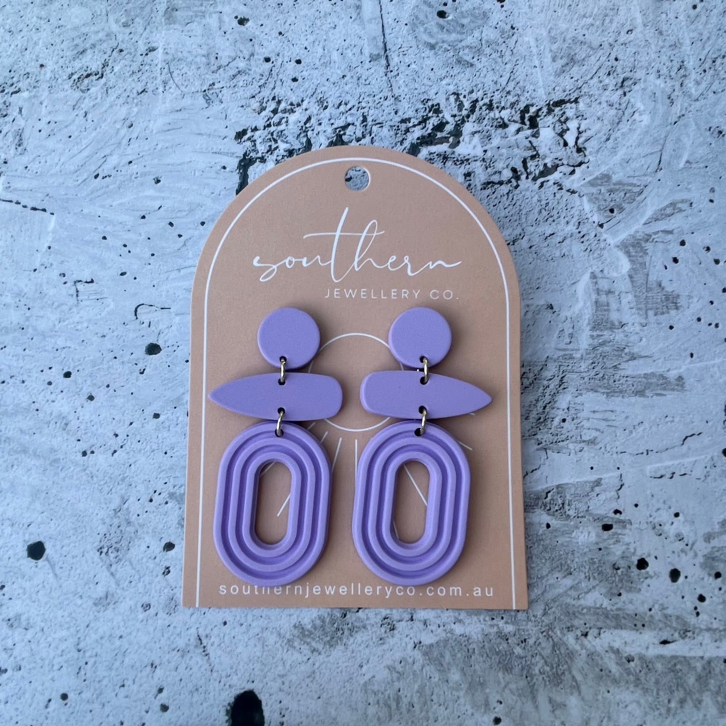 Lilac Retro Earrings-Earrings-Southern Jewewellery Co.-Southern Goods Co.