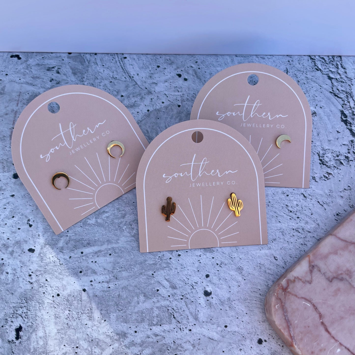 Minis - Cactus Gold-Studs-Southern Jewewellery Co.-Southern Goods Co.