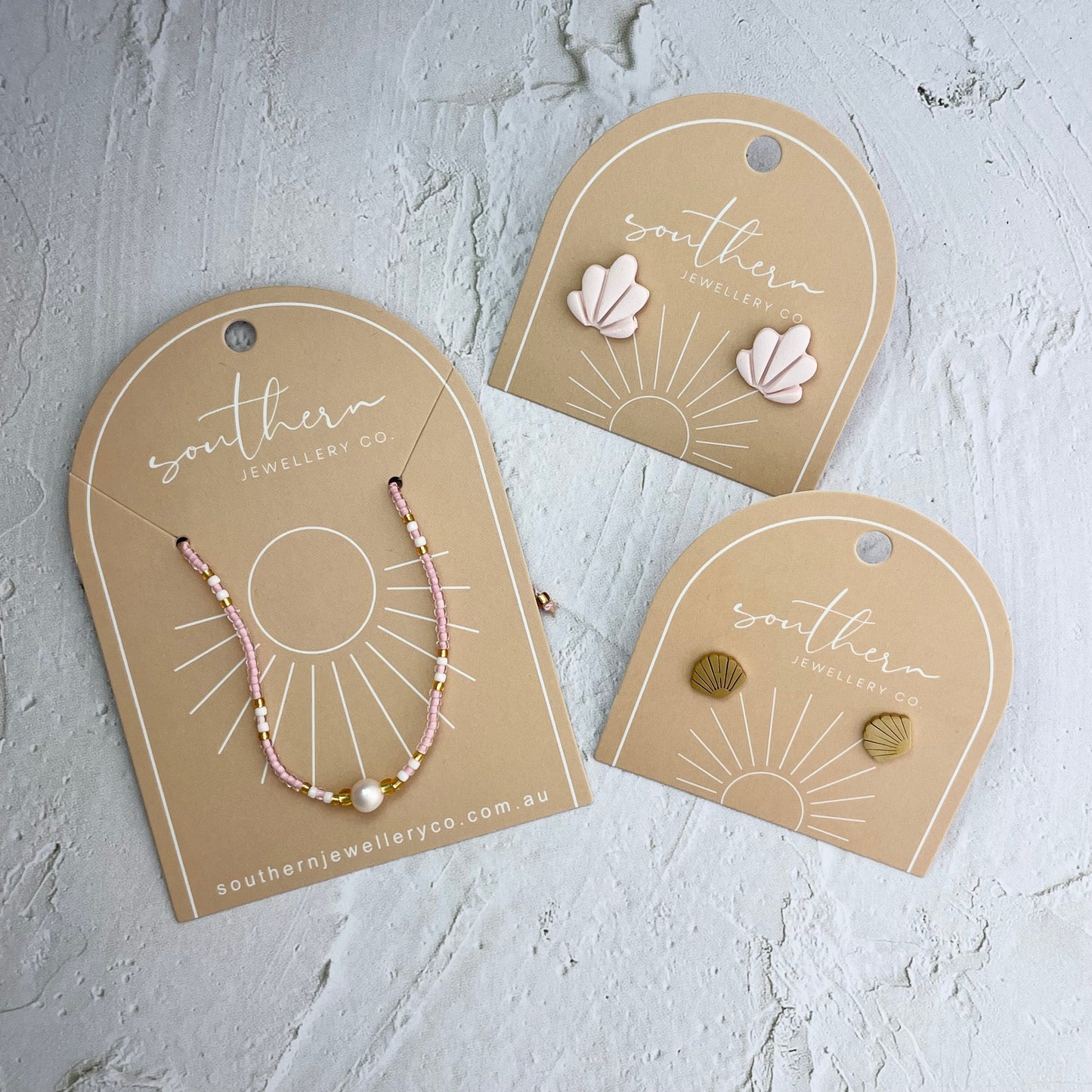 Minis - Shell Gold-Studs-Southern Jewewellery Co.-Southern Goods Co.