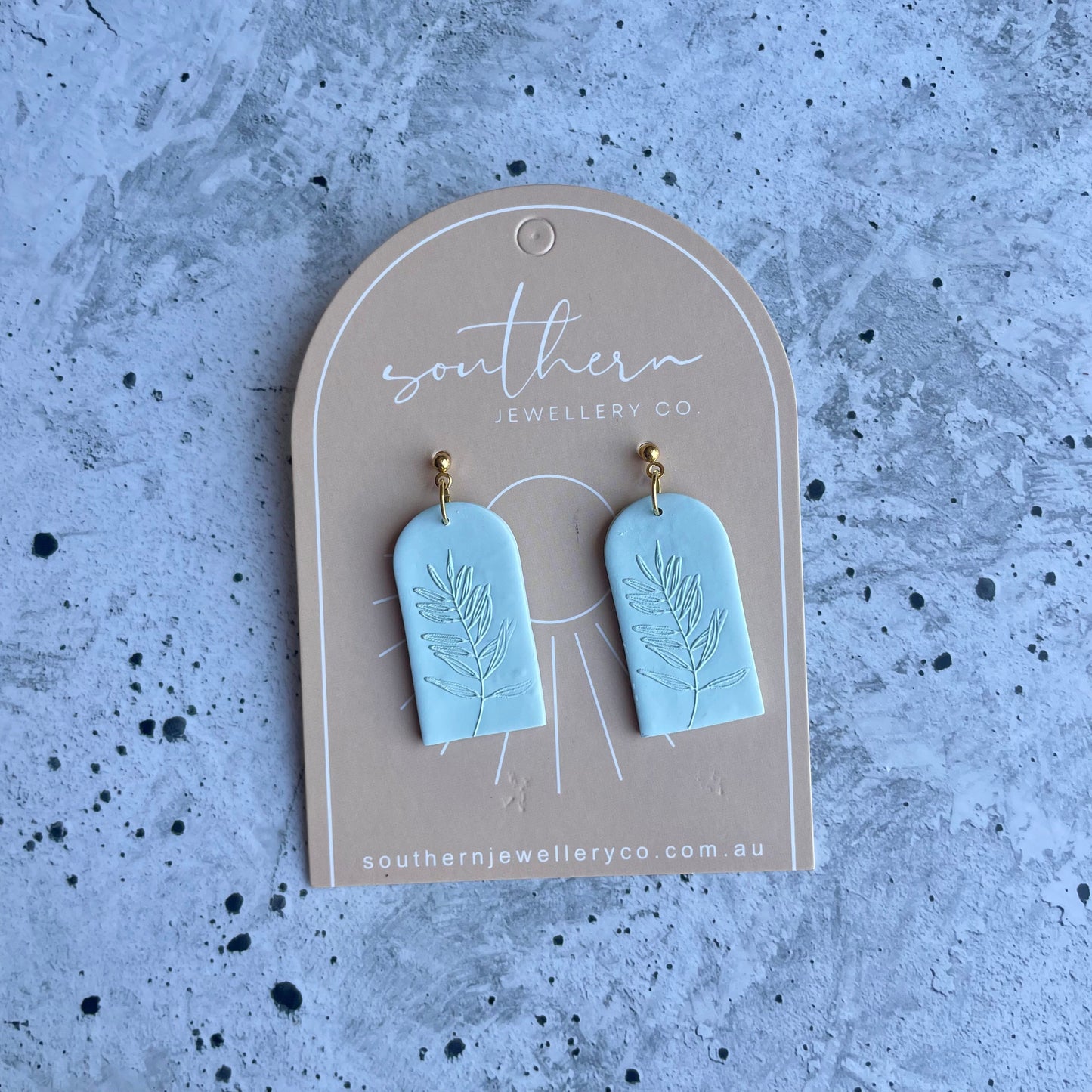Mint Imprint Earrings-Earrings-Southern Jewewellery Co.-Southern Goods Co.