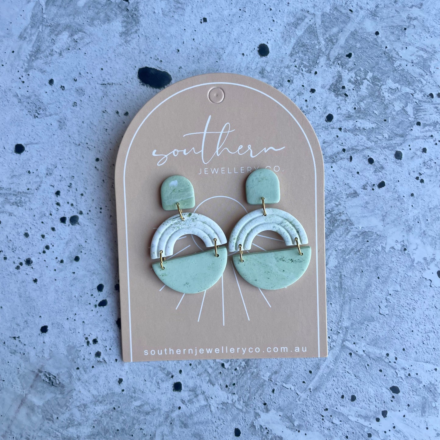 Sage Clay Earrings-Earrings-Southern Jewewellery Co.-Southern Goods Co.