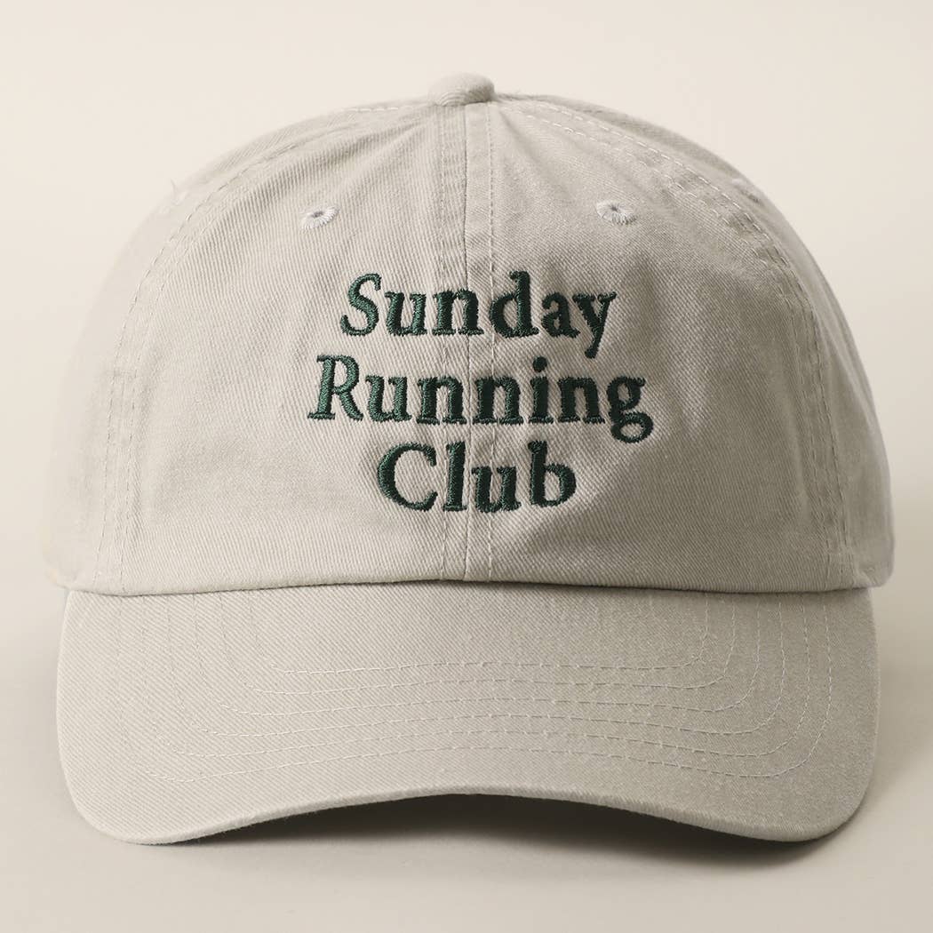 Sunday Running Club Embroidered Cap: GREEN-Hats-Southern Jewewellery Co.-Southern Goods Co.