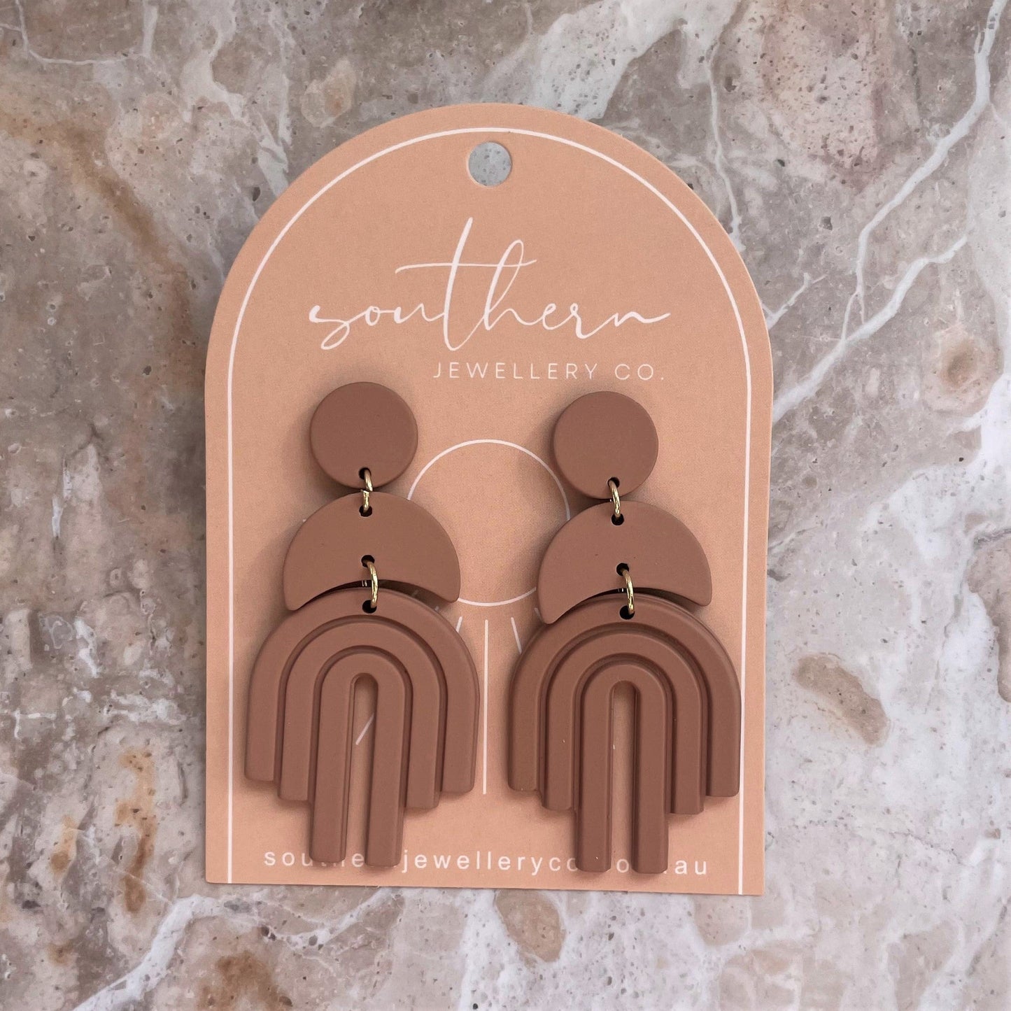 Winnie Chocolate Earrings-Earrings-Southern Jewewellery Co.-Southern Goods Co.