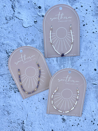 Amethyst String Bracelet-Bracelet-Southern Jewewellery Co.-Southern Goods Co.