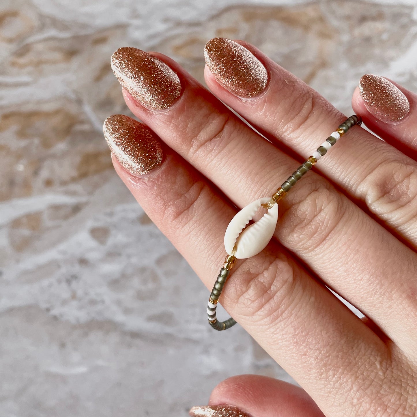 Beaded Cowrie Bracelet-Bracelet-Southern Jewewellery Co.-Southern Goods Co.