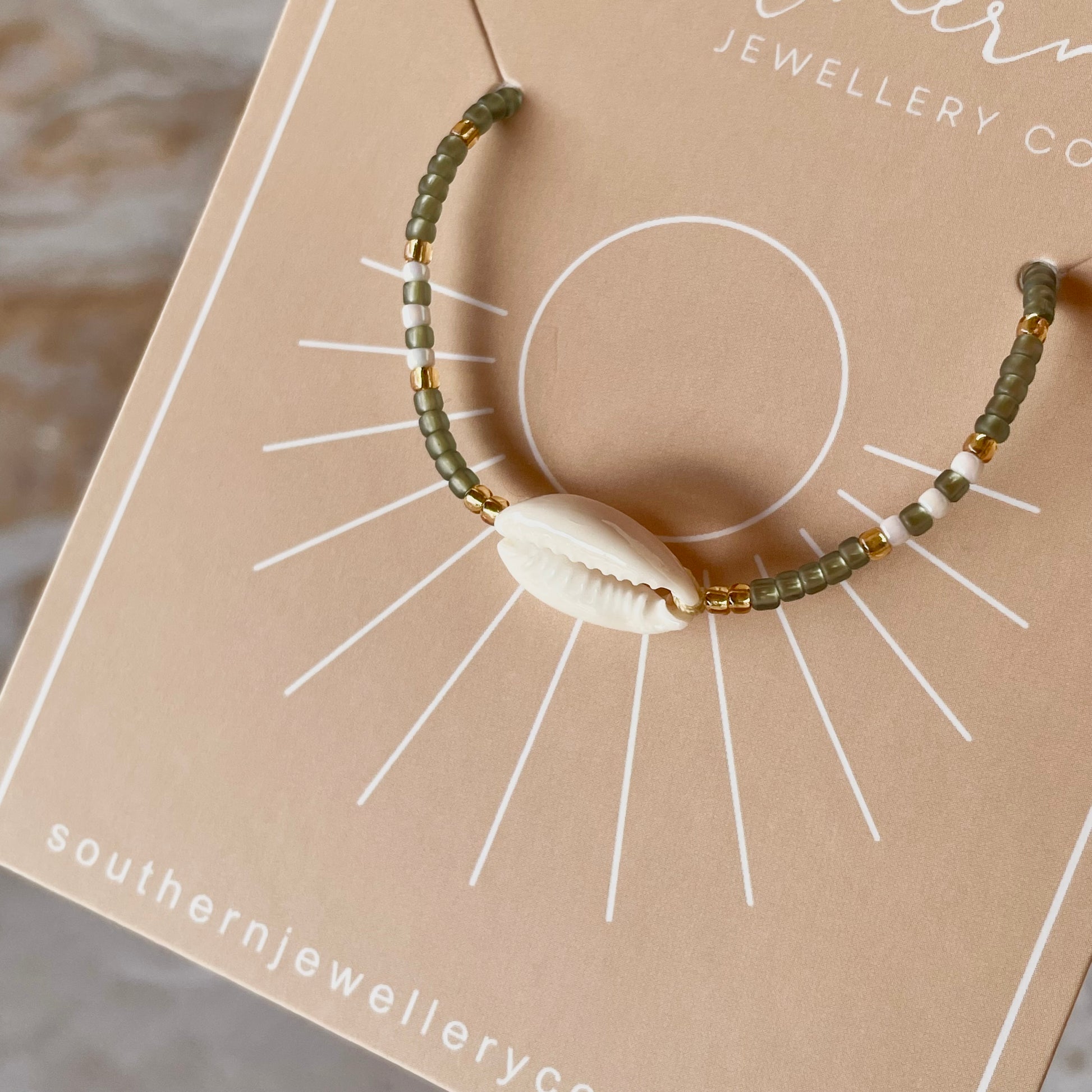 Beaded Cowrie Bracelet-Bracelet-Southern Jewewellery Co.-Southern Goods Co.