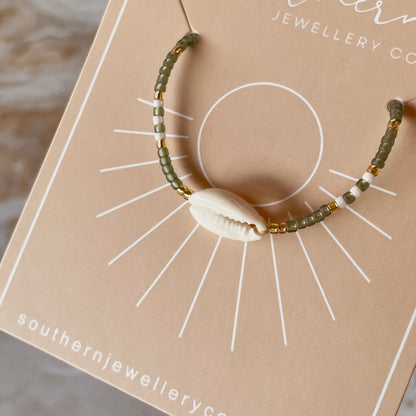 Beaded Cowrie Bracelet-Bracelet-Southern Jewewellery Co.-Southern Goods Co.