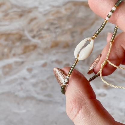 Beaded Cowrie Bracelet-Bracelet-Southern Jewewellery Co.-Southern Goods Co.