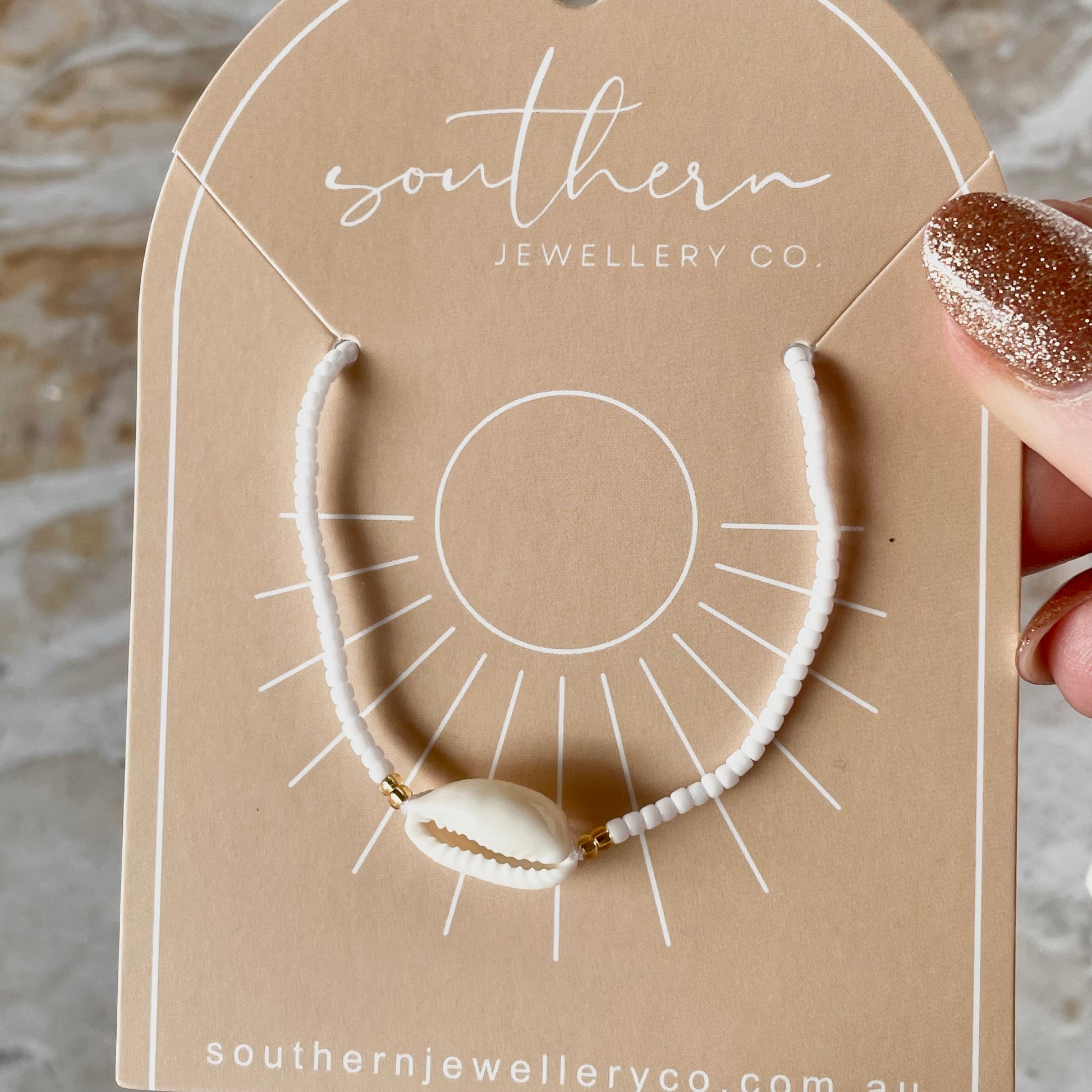 Beaded Cowrie Bracelet-Bracelet-Southern Jewewellery Co.-Southern Goods Co.