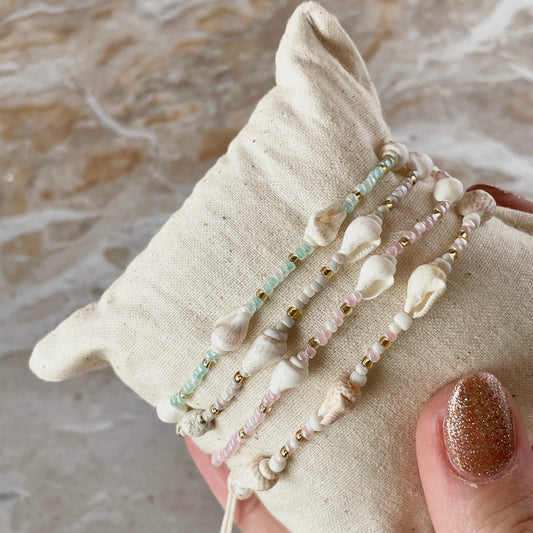 Beaded Mini Shell Bracelet-Bracelet-Southern Jewewellery Co.-Southern Goods Co.
