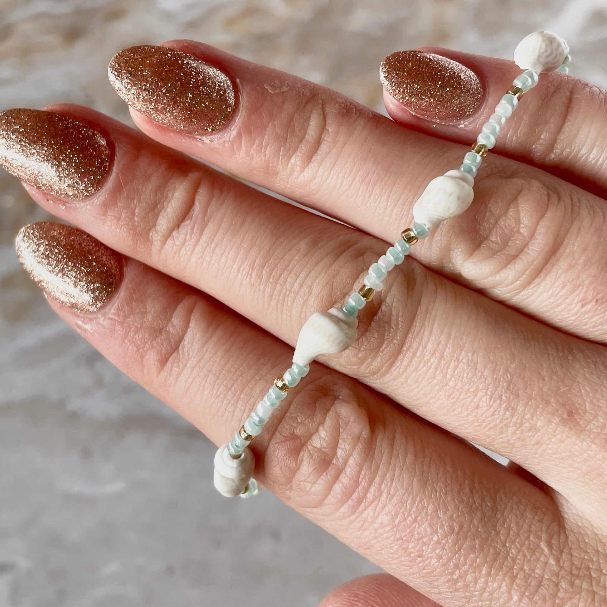 Beaded Mini Shell Bracelet-Bracelet-Southern Jewewellery Co.-Southern Goods Co.