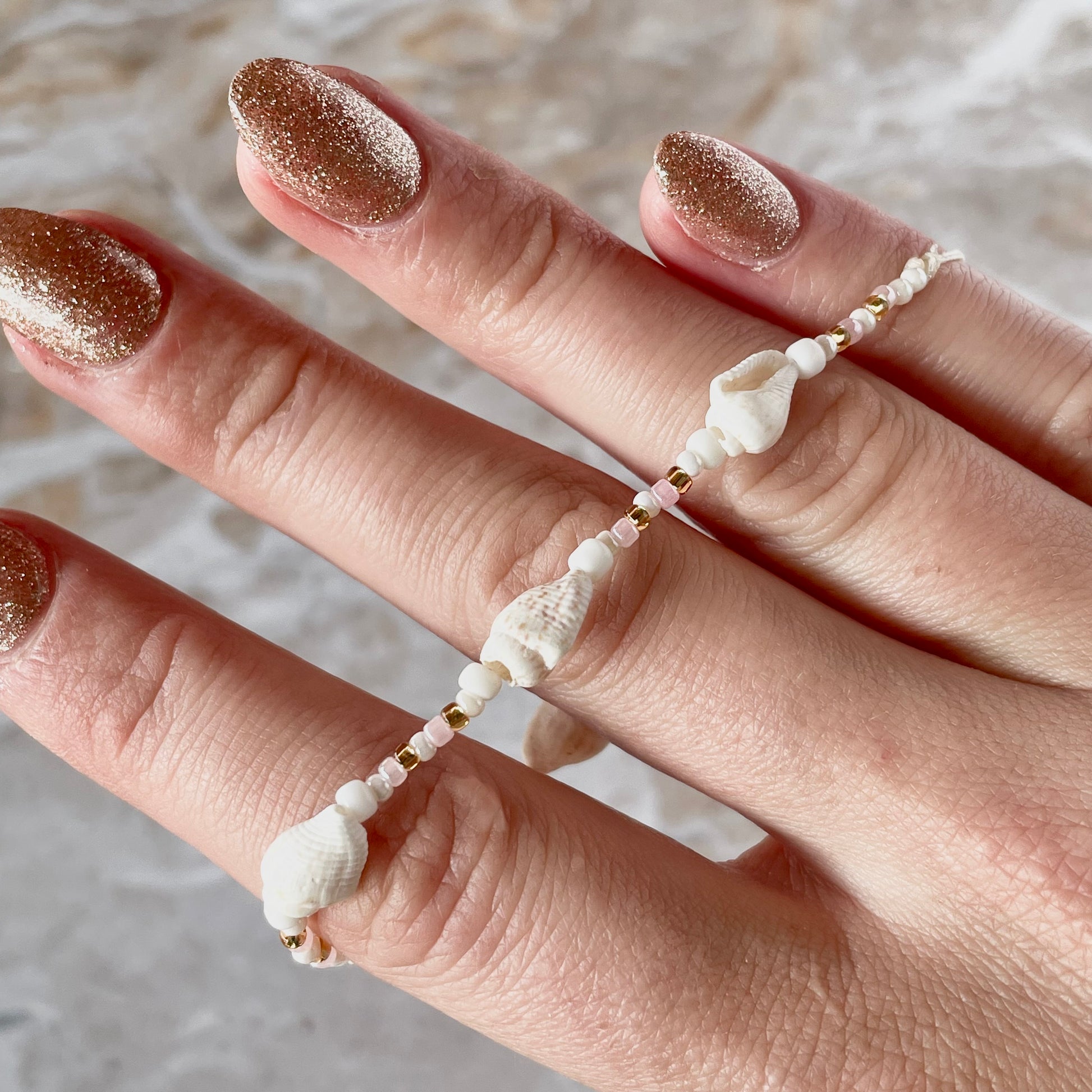 Beaded Mini Shell Bracelet-Bracelet-Southern Jewewellery Co.-Southern Goods Co.