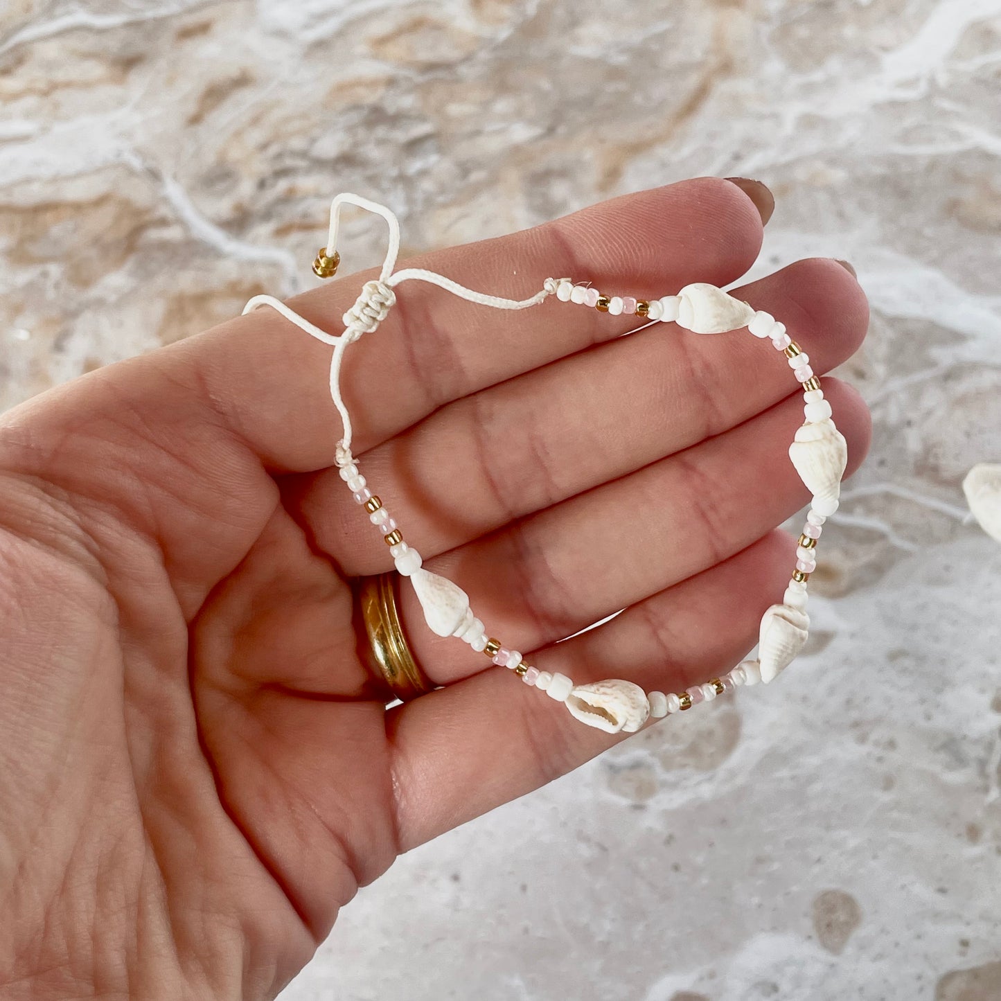 Beaded Mini Shell Bracelet-Bracelet-Southern Jewewellery Co.-Southern Goods Co.