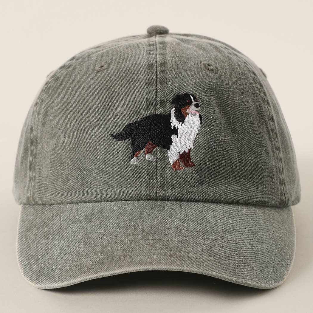 Bernese Mountain Dog Embroidered Cap: OLIVE-Hats-Southern Jewewellery Co.-Southern Goods Co.