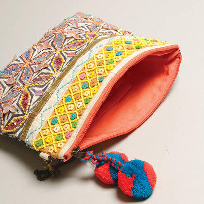 Boho Embellished Clutch with Chain-Bags-Southern Jewewellery Co.-Southern Goods Co.