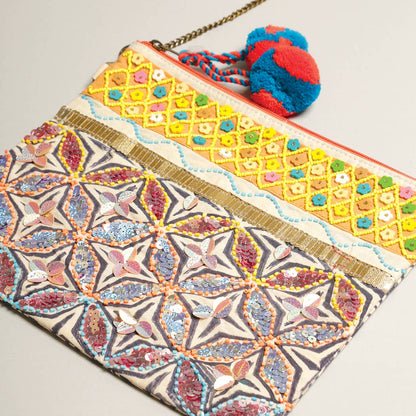 Boho Embellished Clutch with Chain-Bags-Southern Jewewellery Co.-Southern Goods Co.