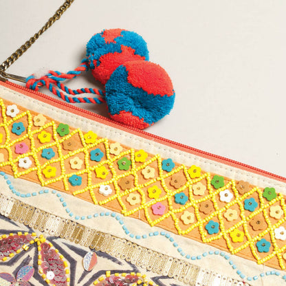 Boho Embellished Clutch with Chain-Bags-Southern Jewewellery Co.-Southern Goods Co.