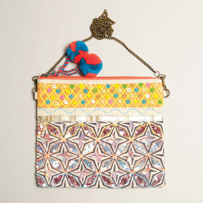 Boho Embellished Clutch with Chain-Bags-Southern Jewewellery Co.-Southern Goods Co.