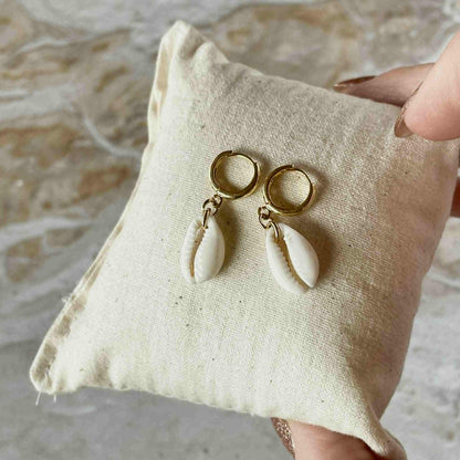 Cowrie Earrings-Earrings-Southern Jewewellery Co.-Southern Goods Co.