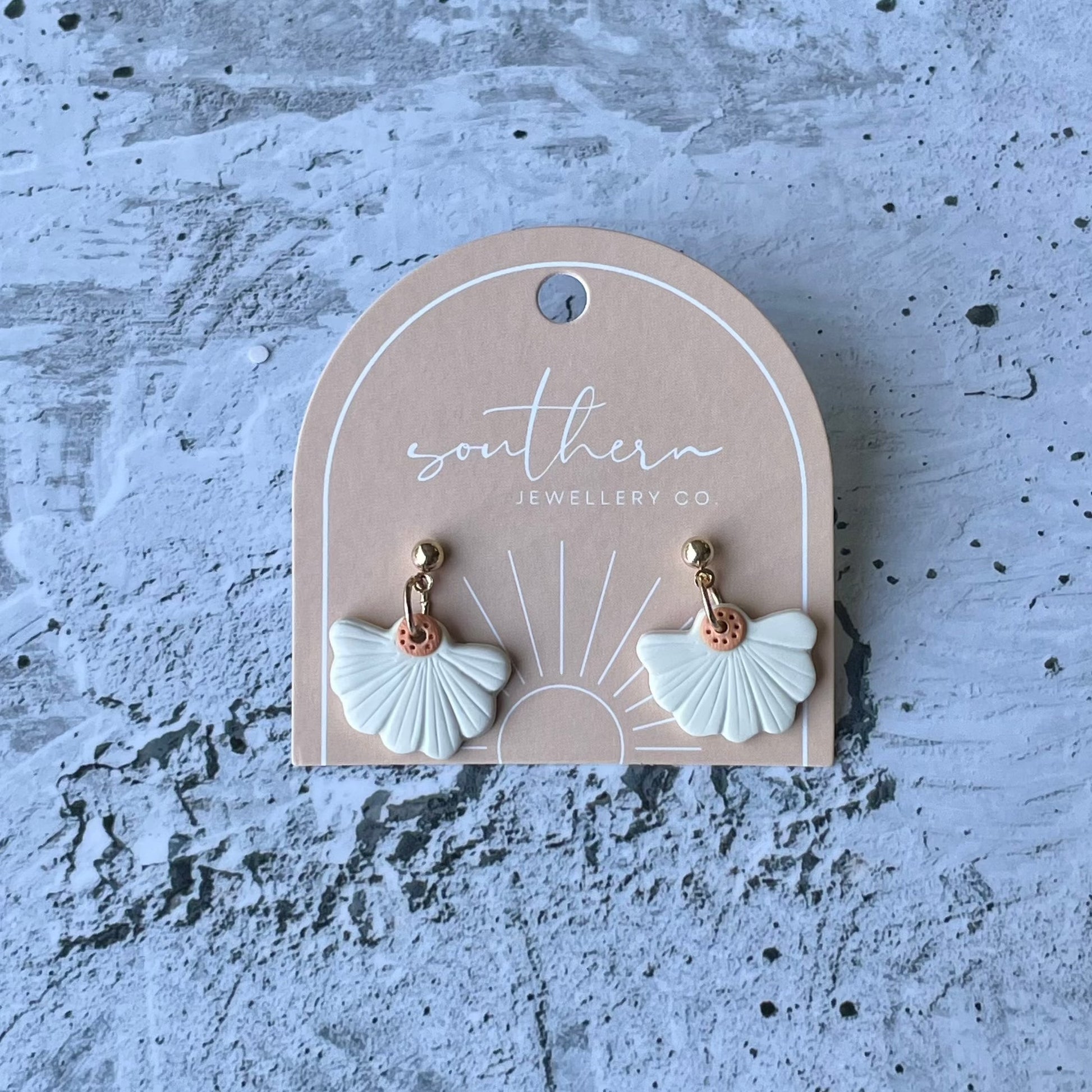 Dainty Cream Daisy Studs-Earrings-Southern Jewewellery Co.-Southern Goods Co.