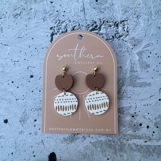 Eli Chocolate Earrings-Earrings-Southern Jewewellery Co.-Southern Goods Co.