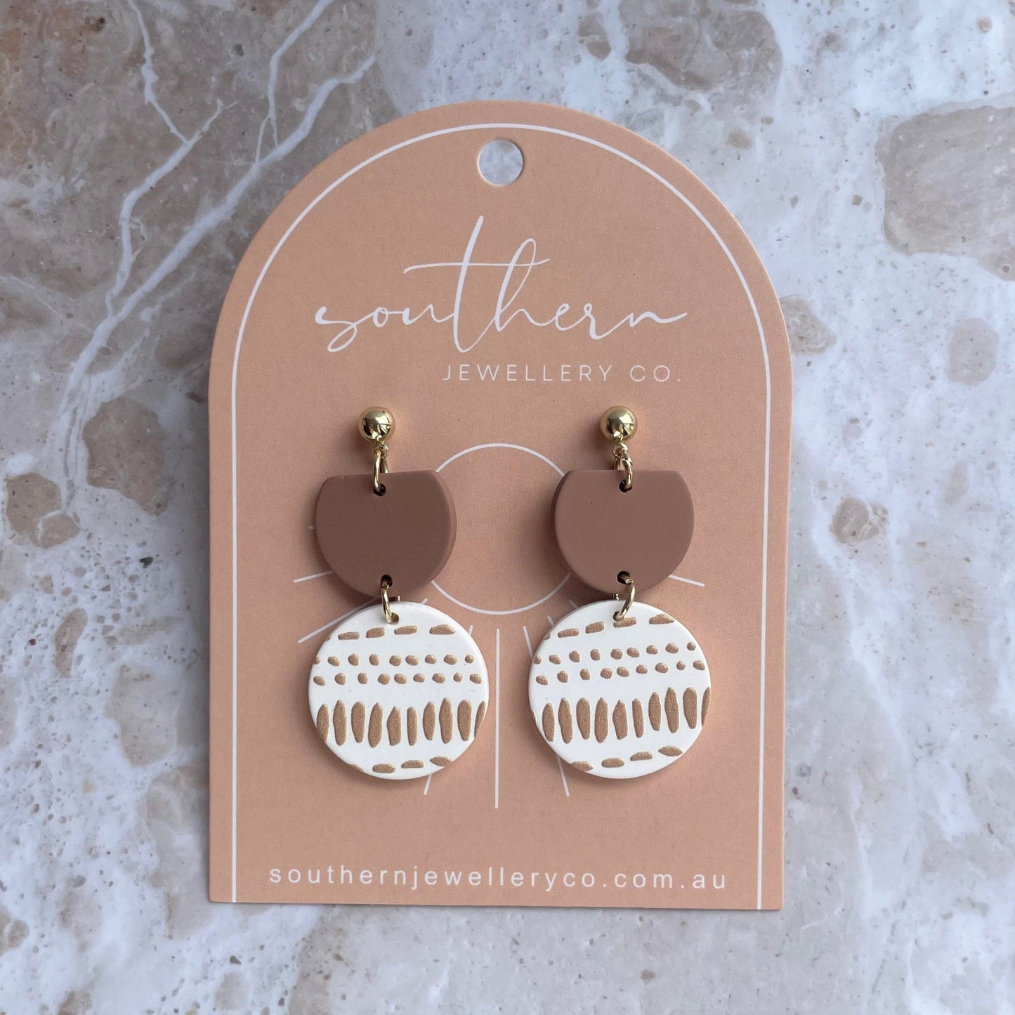 Eli Chocolate Earrings-Earrings-Southern Jewewellery Co.-Southern Goods Co.