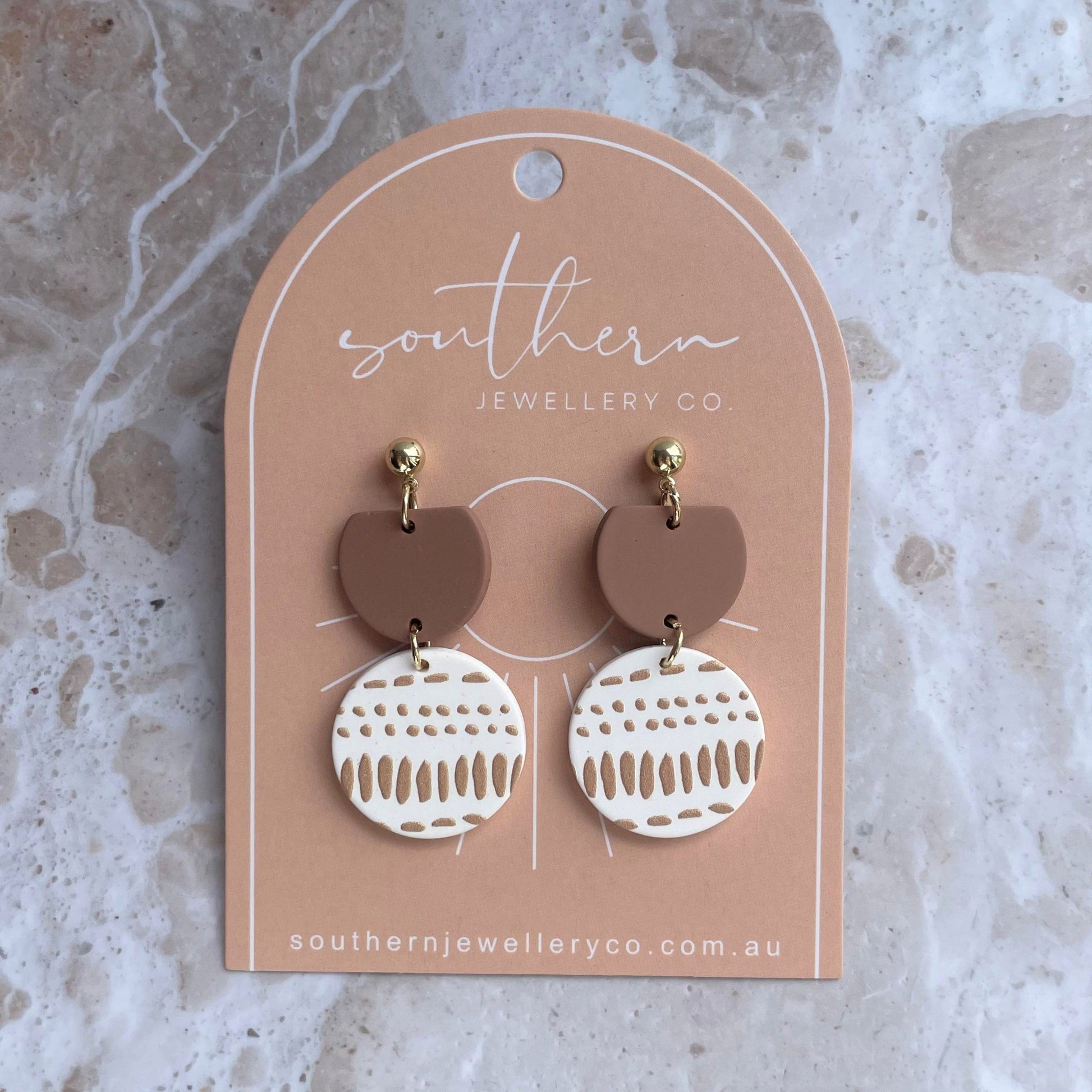 Eli Chocolate Earrings-Earrings-Southern Jewewellery Co.-Southern Goods Co.