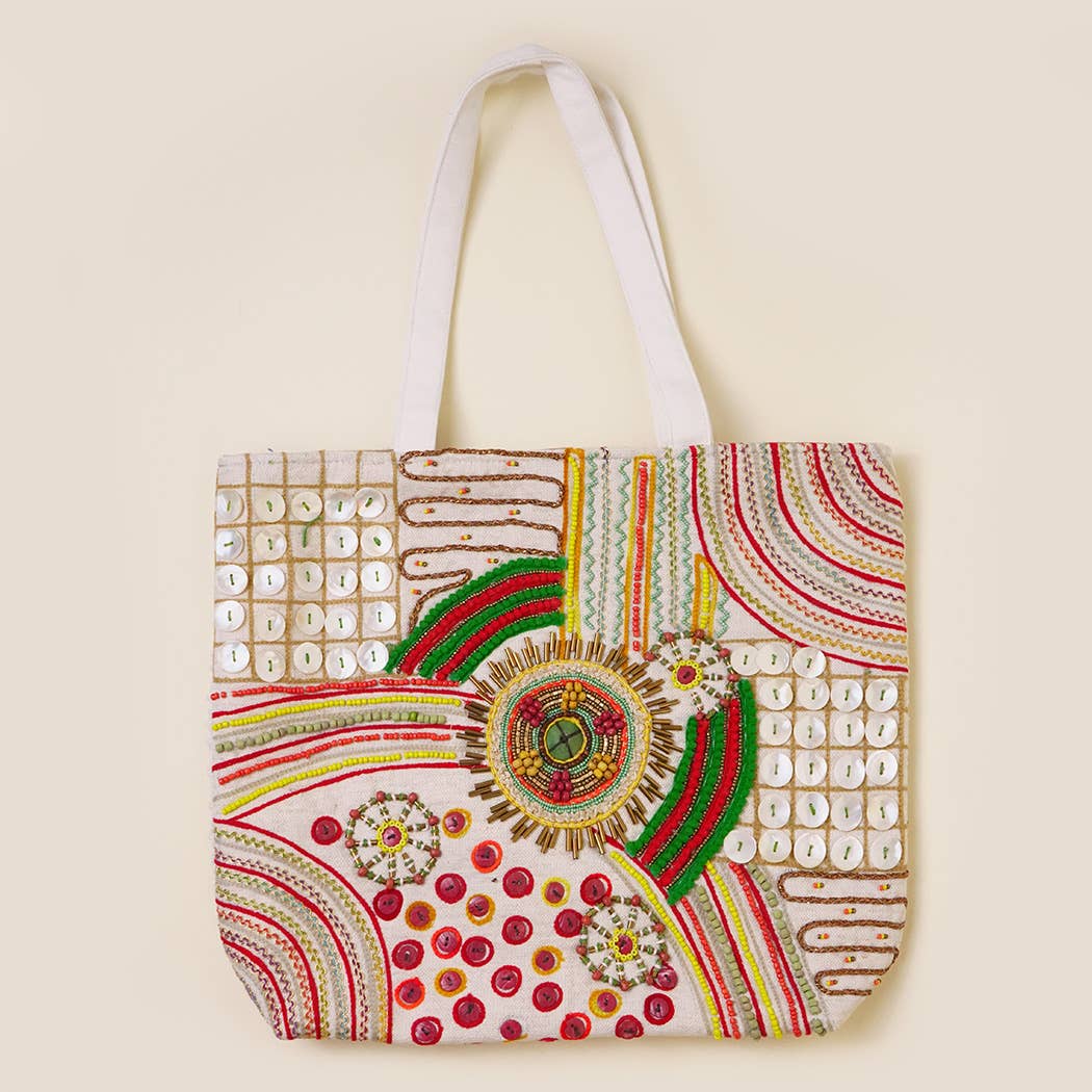 Embroidered Tote Bag-Bags-Southern Jewewellery Co.-Southern Goods Co.