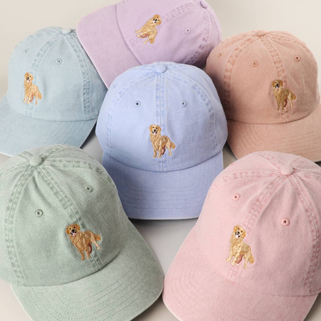 Golden Retriever Embroidered Cap: APRICOT-Hats-Southern Jewewellery Co.-Southern Goods Co.