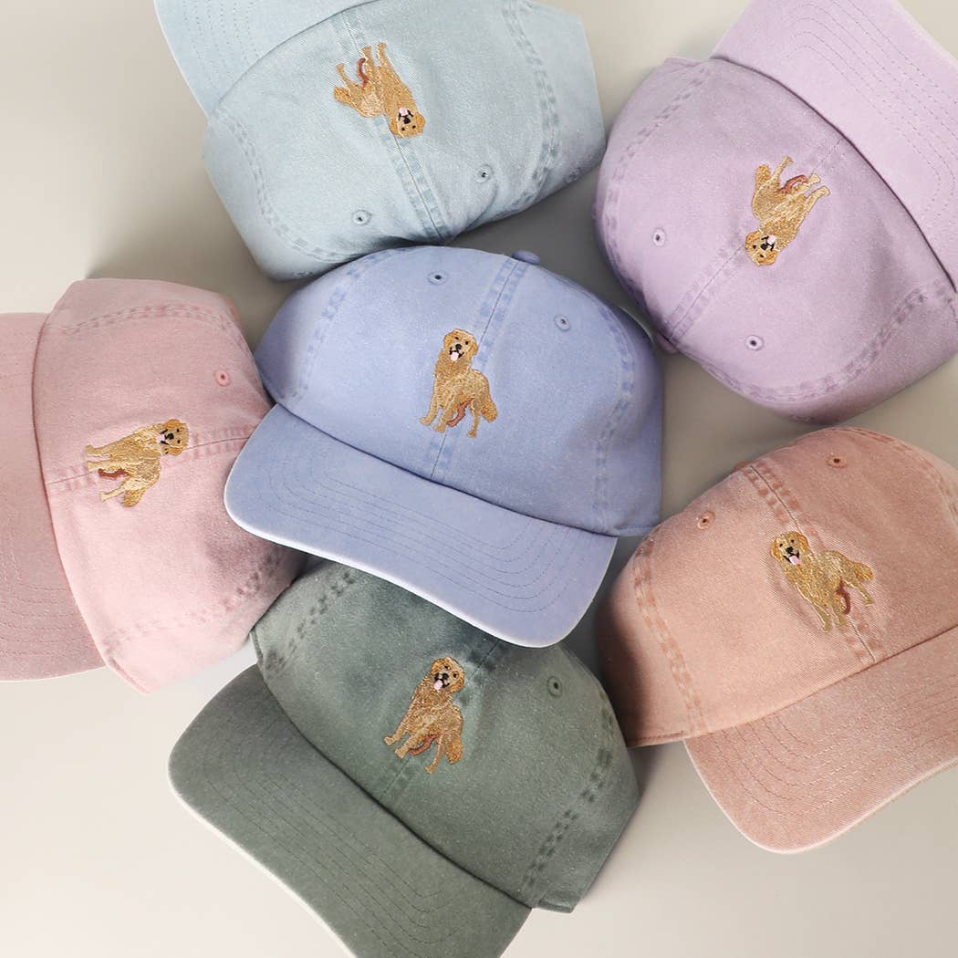 Golden Retriever Embroidered Cap: APRICOT-Hats-Southern Jewewellery Co.-Southern Goods Co.