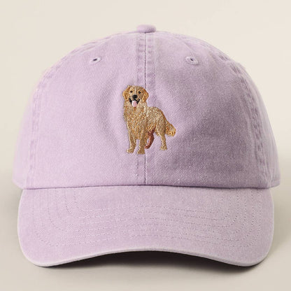 Golden Retriever Embroidered Cap: LILAC-Hats-Southern Jewewellery Co.-Southern Goods Co.