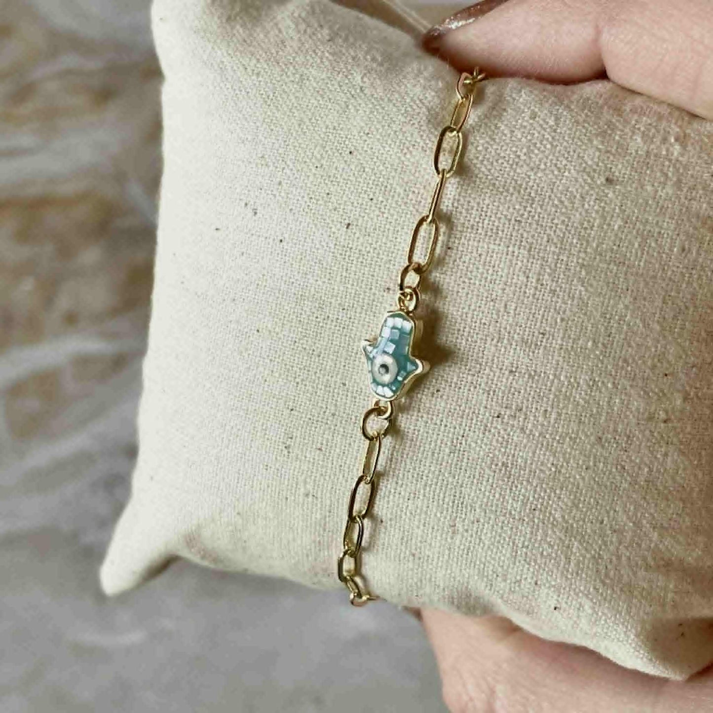 Hamsa Hand Bracelet - Turquoise-Bracelet-Southern Jewewellery Co.-Southern Goods Co.