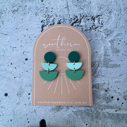 Kingston Green Earrings-Earrings-Southern Jewewellery Co.-Southern Goods Co.