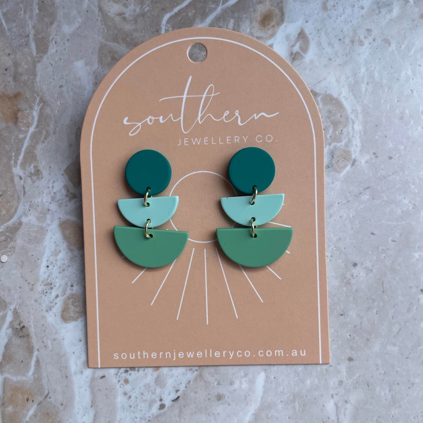 Kingston Green Earrings-Earrings-Southern Jewewellery Co.-Southern Goods Co.