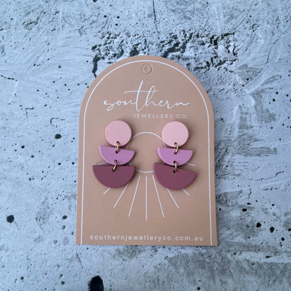 Kingston Pink Earrings-Earrings-Southern Jewewellery Co.-Southern Goods Co.