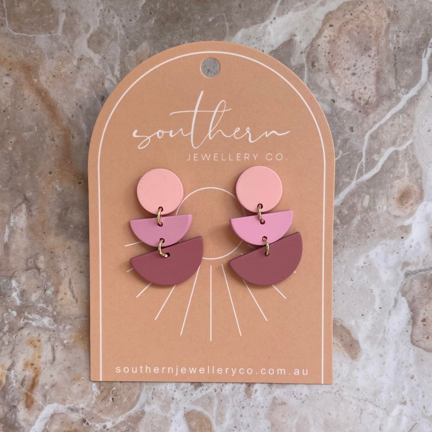 Kingston Pink Earrings-Earrings-Southern Jewewellery Co.-Southern Goods Co.