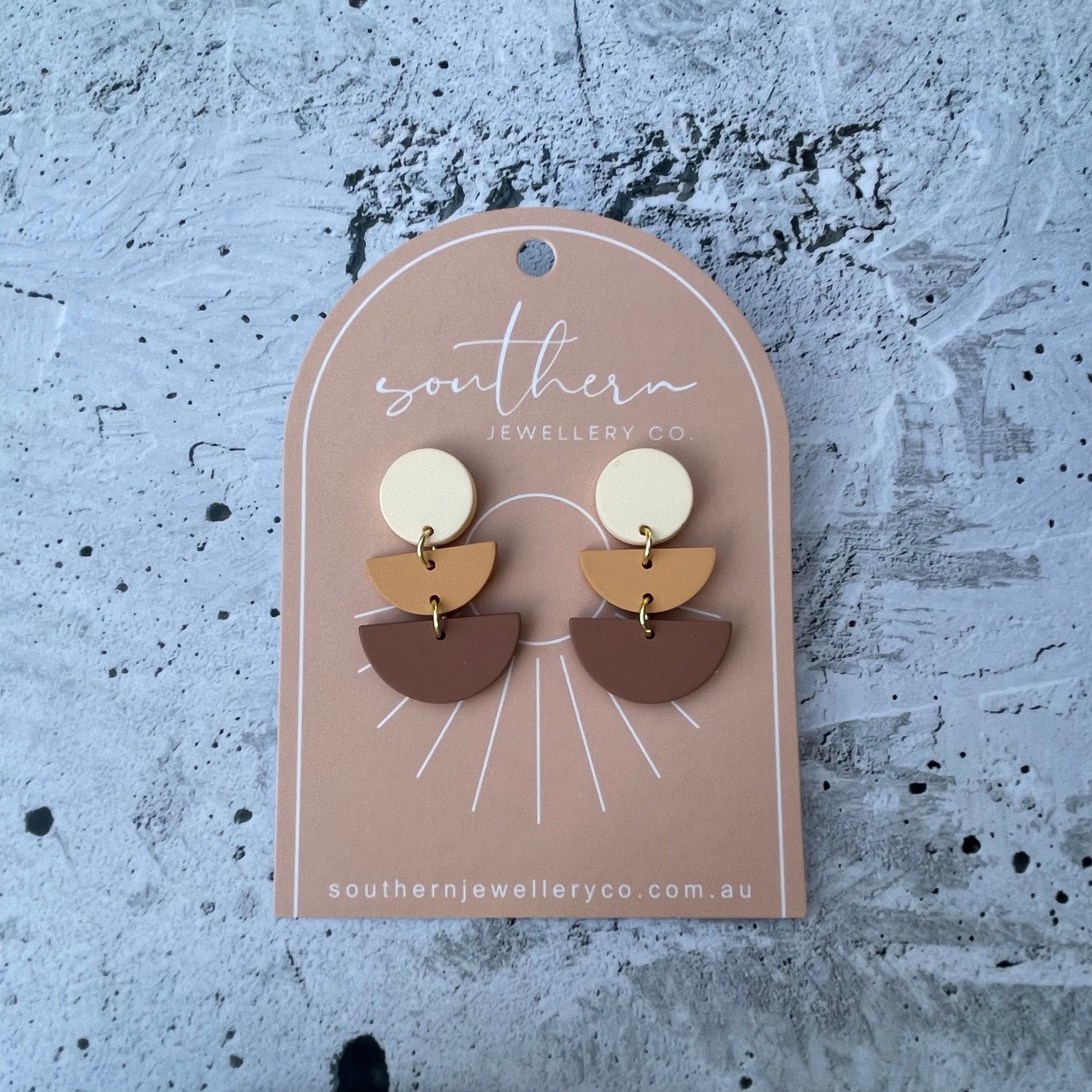 Kingston Tan Earrings-Earrings-Southern Jewewellery Co.-Southern Goods Co.