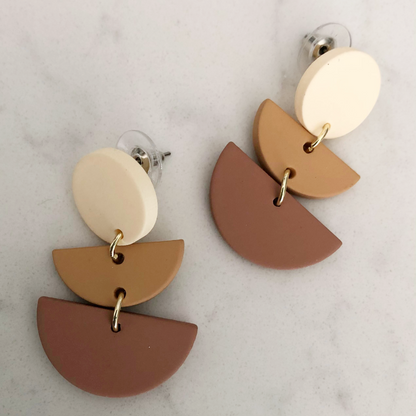 Kingston Tan Earrings-Earrings-Southern Jewewellery Co.-Southern Goods Co.