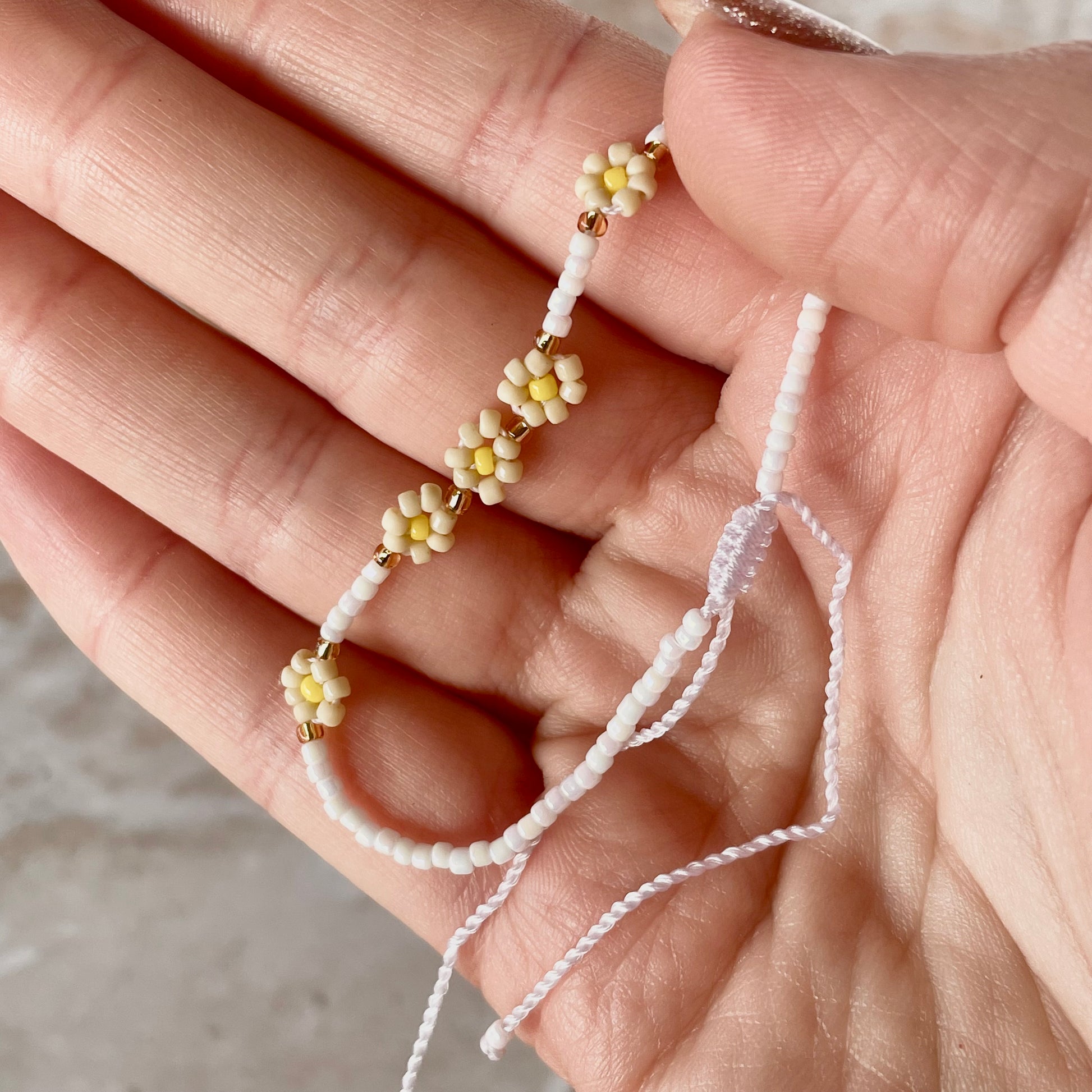 Lemon Beaded Flower Bracelet-Bracelet-Southern Jewewellery Co.-Southern Goods Co.