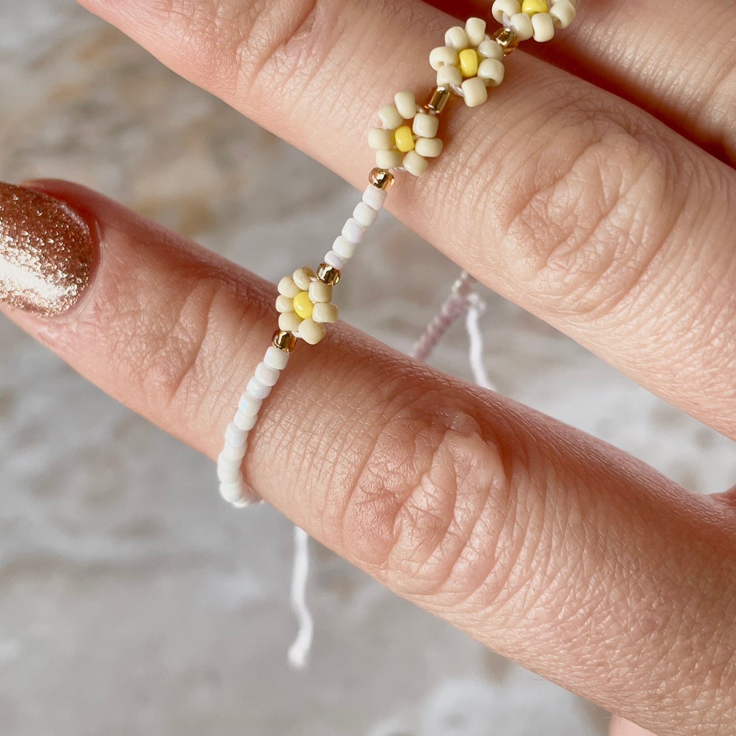 Lemon Beaded Flower Bracelet-Bracelet-Southern Jewewellery Co.-Southern Goods Co.