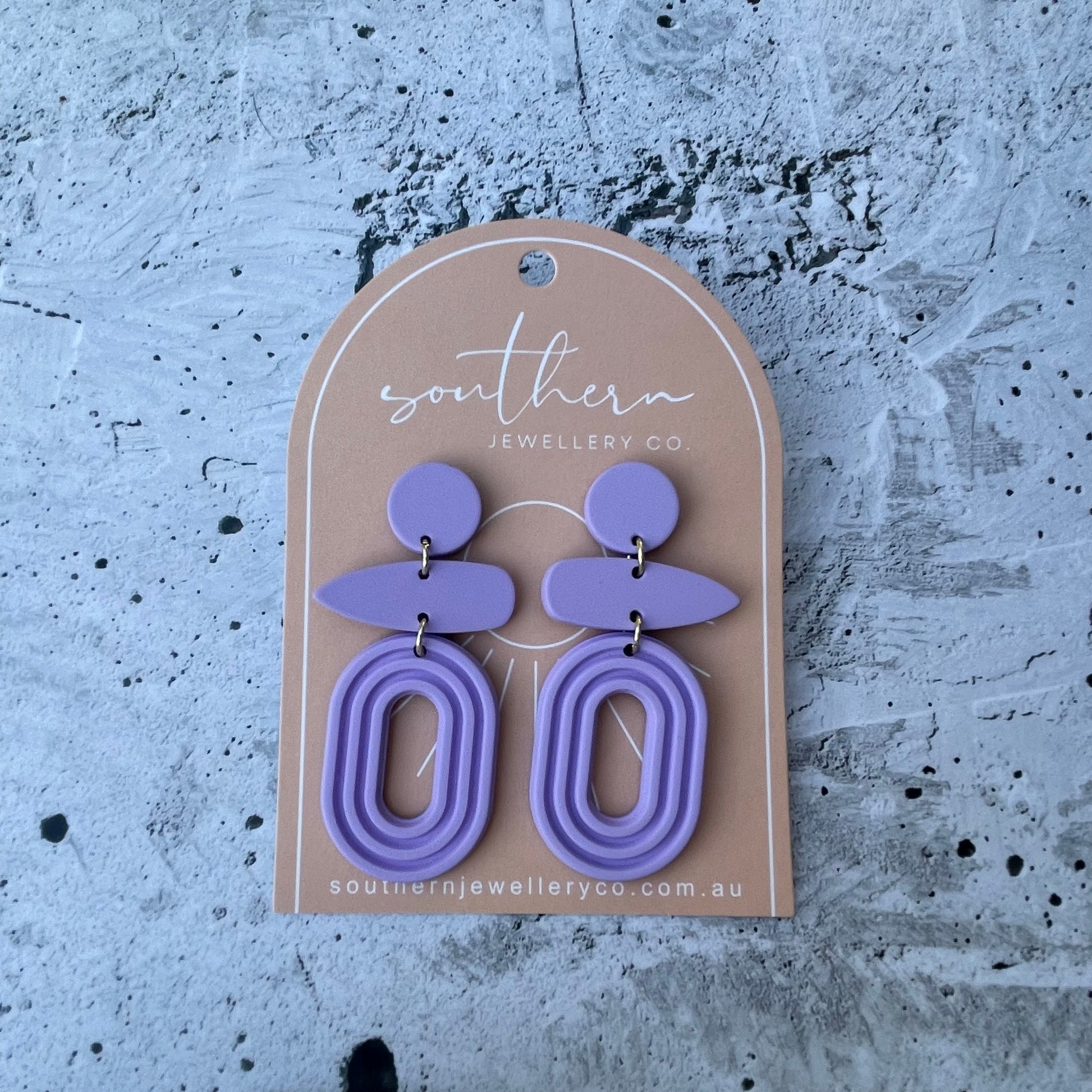 Lilac Retro Earrings-Earrings-Southern Jewewellery Co.-Southern Goods Co.