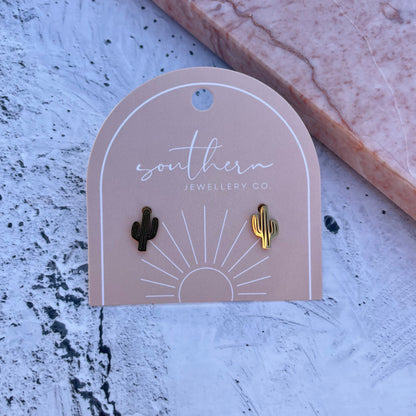 Minis - Cactus Gold-Studs-Southern Jewewellery Co.-Southern Goods Co.