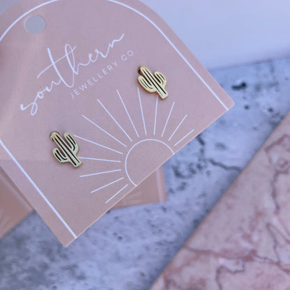 Minis - Cactus Gold-Studs-Southern Jewewellery Co.-Southern Goods Co.