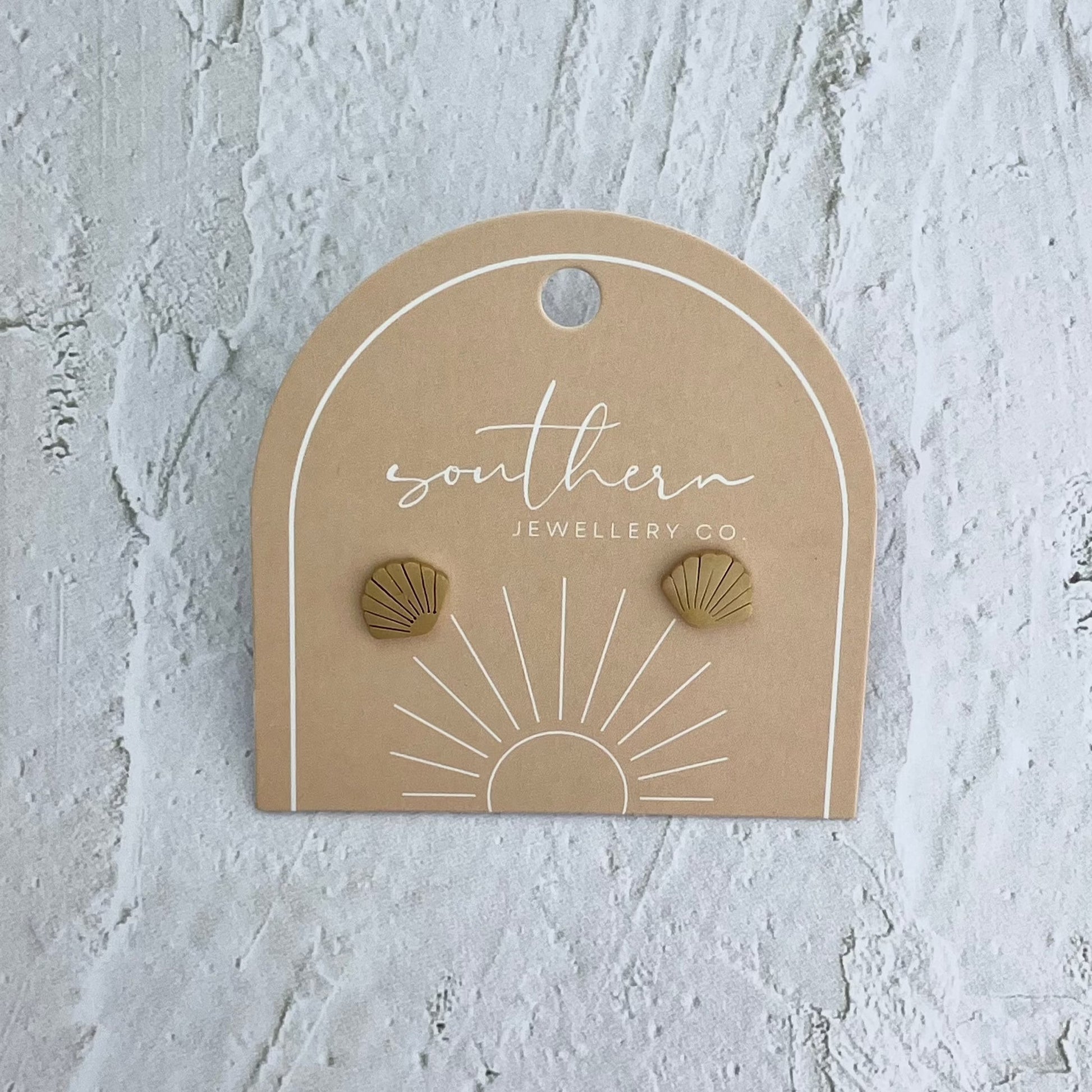 Minis - Shell Gold-Studs-Southern Jewewellery Co.-Southern Goods Co.