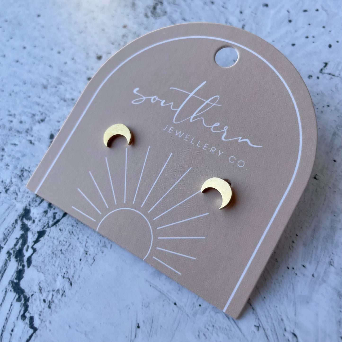 Minis - Small Moon Gold-Studs-Southern Jewewellery Co.-Southern Goods Co.