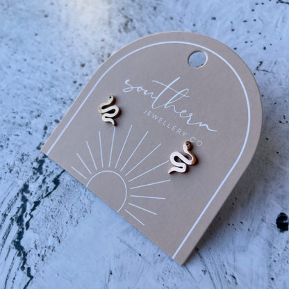 Minis - Snake Rose Gold-Studs-Southern Jewewellery Co.-Southern Goods Co.